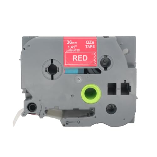 BROVACS 1 Packung Weiß auf Rot Laminiertes Etikettenband Kompatibel mit Brother P-Touch Etikettendrucker TZ 465 TZe 465 36mm 1 1/2" OPA4465 von BROVACS