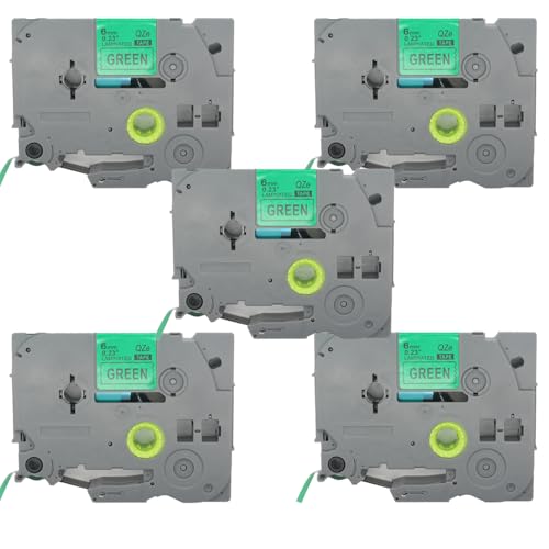 BROVACS 5 Packung Schwarz auf Grün Laminiertes Etikettenband Kompatibel mit Brother P-Touch Etikettendrucker TZ 711 TZe 711 6mm 1/4" OPA4711x5 BROVACS 5 Packung Schwarz auf Grün Laminiertes Etikettenband Kompatibel mit Brother P-Touch Etikettendrucker TZ 711 TZe 711 6mm 1/4" OPA4711x5 von BROVACS