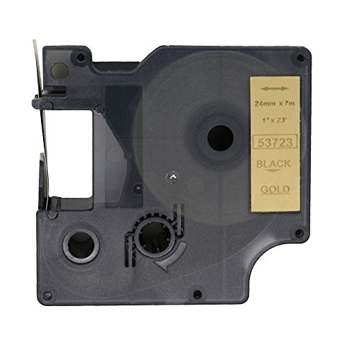 BROVACS Etikettenband, Schwarz auf Gold, kompatibel mit DYMO D1 53723, 24 mm OPA2423, 1 Stück BROVACS Etikettenband, Schwarz auf Gold, kompatibel mit DYMO D1 53723, 24 mm OPA2423, 1 Stück von BROVACS