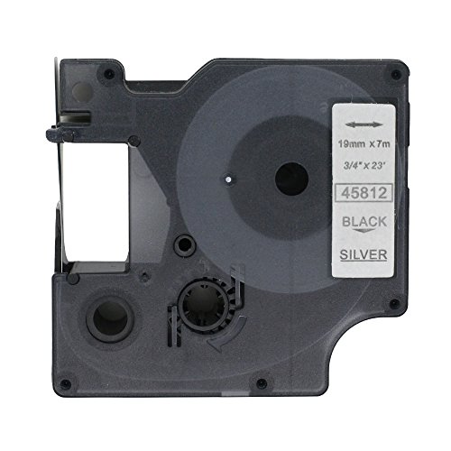 BROVACS Etikettenband, Schwarz auf Silber, kompatibel mit DYMO D1 45812, 19 mm, OPA2312, 1 Stück BROVACS Etikettenband, Schwarz auf Silber, kompatibel mit DYMO D1 45812, 19 mm, OPA2312, 1 Stück von BROVACS