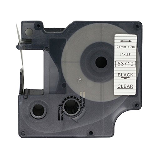 BROVACS Etikettenband, Schwarz auf Transparent, kompatibel mit DYMO D1 53710, 24 mm OPA2410, 1 Stück von BROVACS