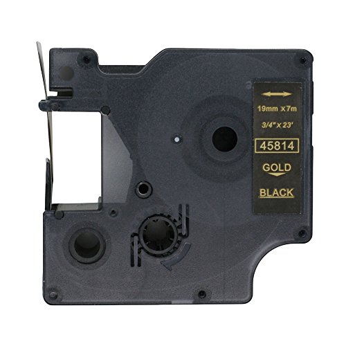 BROVACS Etikettenband, kompatibel mit DYMO D1 45814, 19 mm OPA2314, Gold auf Schwarz, 1 Packung von BROVACS