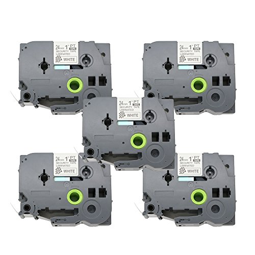 BROVACS Sicherheits-Etikettenband, kompatibel mit Brother P-Touch TZ SE5 TZe SE5 24 mm OPA1525x5, Schwarz auf Weiß, 5 Stück BROVACS Sicherheits-Etikettenband, kompatibel mit Brother P-Touch TZ SE5 TZe SE5 24 mm OPA1525x5, Schwarz auf Weiß, 5 Stück von BROVACS