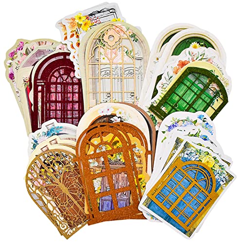 90 Stück Vintage-Fensterrahmen, ästhetisches Sammelalbum, Papier, Gartentür, Scrapbooking, Zubehör, dekoratives Bastelpapier, für DIY-Kunsthandwerk, Bullet, Planer, Cottagecore-Bilderrahmen 90 Stück Vintage-Fensterrahmen, ästhetisches Sammelalbum, Papier, Gartentür, Scrapbooking, Zubehör, dekoratives Bastelpapier, für DIY-Kunsthandwerk, Bullet, Planer, Cottagecore-Bilderrahmen von BROVITI