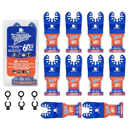 BRSCHNITT 34MM Wolframkarbid oszillierend Schwarzes Eis beschichtet 10PCS Multi-Tool-Klingen, Sägeblätter für Holz mit Nägeln, Metall, Kunststoff, Trockenbauwände BRSCHNITT 34MM Wolframkarbid oszillierend Schwarzes Eis beschichtet 10PCS Multi-Tool-Klingen, Sägeblätter für Holz mit Nägeln, Metall, Kunststoff, Trockenbauwände von BRSCHNITT