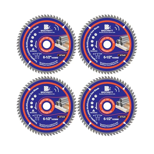 BRSCHNITT 60T Kreissägeblatt 165x20/16MM - Multi Sägeblatt für Holz, Metall & Alu kompatibel mit Tauchsäge & Kreissäge （4pcs) von BRSCHNITT