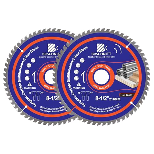 BRSCHNITT 60T Kreissägeblatt 165x30MM - Multi Sägeblatt für Holz, Metall & Alu kompatibel mit Tauchsäge & Kreissäge（2pcs) von BRSCHNITT