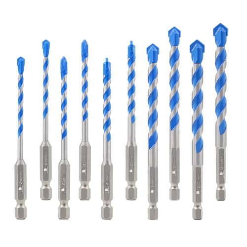 BRSCHNITT Beton Bohrer Fliesenbohrer - Steinbohrer Bohrer Set mit Sechskantschaft Universalbohrer für Beton, Weiche Fliesen Ø 4mm*2/5mm*2/6mm*2/8mm*2/10mm*2 BRSCHNITT Beton Bohrer Fliesenbohrer - Steinbohrer Bohrer Set mit Sechskantschaft Universalbohrer für Beton, Weiche Fliesen Ø 4mm*2/5mm*2/6mm*2/8mm*2/10mm*2 von BRSCHNITT