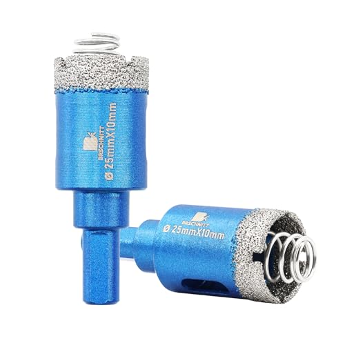 BRSCHNITT Diamant Fliesenbohrer Diamantbohrerr 2pcs 25mm - Diamant Bohrkrone mit Feder für Keramik, Granit, Porzellan, Fliesen, Feinsteinzeug, Mauerwerk, Marmor BRSCHNITT Diamant Fliesenbohrer Diamantbohrerr 2pcs 25mm - Diamant Bohrkrone mit Feder für Keramik, Granit, Porzellan, Fliesen, Feinsteinzeug, Mauerwerk, Marmor von BRSCHNITT