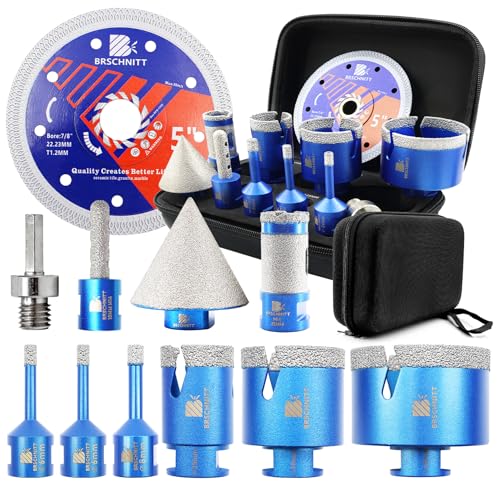BRSCHNITT Diamant Fliesenbohrer Set - Diamantbohrer für Fliesen Porzellan Keramik Marmor Granit Bohrungen10&50mm Fresa Diamantata 6/6/8/25/35/50/68 mm. BRSCHNITT Diamant Fliesenbohrer Set - Diamantbohrer für Fliesen Porzellan Keramik Marmor Granit Bohrungen10&50mm Fresa Diamantata 6/6/8/25/35/50/68 mm. von BRSCHNITT