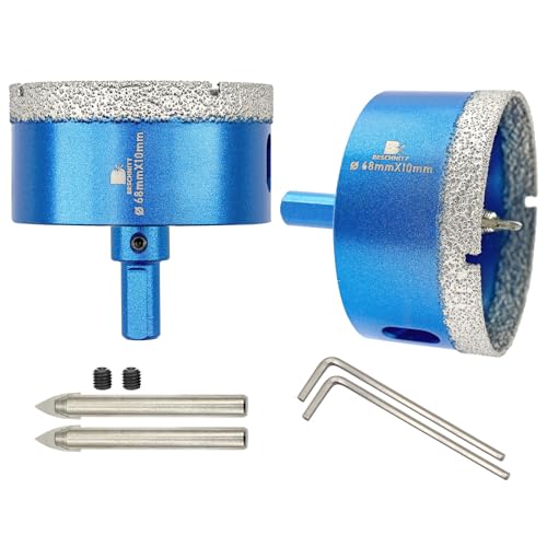 BRSCHNITT Diamantbohrkrone mit Pilot-Bit, Diamant-Fliesenlochsäge mit Dreiecksschaft, für Porzellan, Fliesen, Keramik, Stein, Granit, Marmor, 2 Stück BRSCHNITT Diamantbohrkrone mit Pilot-Bit, Diamant-Fliesenlochsäge mit Dreiecksschaft, für Porzellan, Fliesen, Keramik, Stein, Granit, Marmor, 2 Stück von BRSCHNITT
