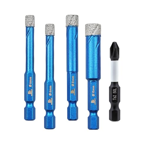 BRSCHNITT FliesenbohrerØ6 x2 I 8 I 10mm&1 Stück Magnetischer Phillips,Steinbohrer Bohrer Set mit Sechskantschaft Universalbohrer für Keramik, Granit, Porzellan, Fliesen, harte Fliesen, Feinsteinzeug BRSCHNITT FliesenbohrerØ6 x2 I 8 I 10mm&1 Stück Magnetischer Phillips,Steinbohrer Bohrer Set mit Sechskantschaft Universalbohrer für Keramik, Granit, Porzellan, Fliesen, harte Fliesen, Feinsteinzeug von BRSCHNITT