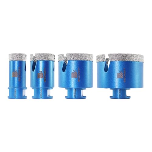 BRSCHNITT Fliesenlochsäge Set - Diamantkernbohrer Set 25/35/50/68MM Trockenbohrer M14 Gewinde für Porzellan Fliesen Keramik Marmor Granit(4Stück) von BRSCHNITT