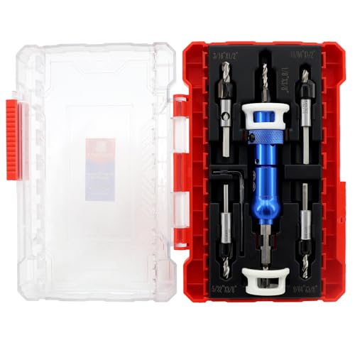 BRSCHNITT Kegelsenker-Bohrer-Set mit verstellbarem Tiefenanschlag, Hartmetallbestückter Kegelsenker-Bit, 1/8 Zoll + 9/64 Zoll + 5/32 Zoll + 11/64 Zoll + 3/16 Zoll Schnellspann-Sechskantschaft für BRSCHNITT Kegelsenker-Bohrer-Set mit verstellbarem Tiefenanschlag, Hartmetallbestückter Kegelsenker-Bit, 1/8 Zoll + 9/64 Zoll + 5/32 Zoll + 11/64 Zoll + 3/16 Zoll Schnellspann-Sechskantschaft für von BRSCHNITT