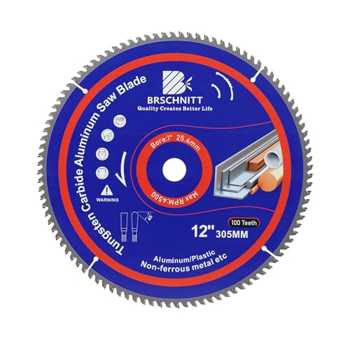 BRSCHNITT Kreissägeblatt für Aluminium & Kunststoff Ø 305mm 100T - Aluminium Material Sägeblatt Ideal für Holz,Laminat,MDF,Kunststoff, und Kupfer für Kreissäge,Kappsäge&Tauchsäge BRSCHNITT Kreissägeblatt für Aluminium & Kunststoff Ø 305mm 100T - Aluminium Material Sägeblatt Ideal für Holz,Laminat,MDF,Kunststoff, und Kupfer für Kreissäge,Kappsäge&Tauchsäge von BRSCHNITT