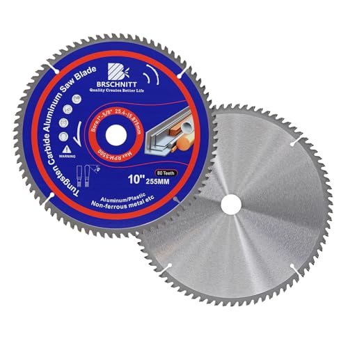BRSCHNITT Kreissägeblatt für Aluminium & Kunststoff Ø 305mmX25.4mm 100T - 2 stücke Material Sägeblatt Ideal für Holz,Laminat,MDF,Kunststoff, und Kupfer für Kreissäge,Kappsäge&Tauchsäge von BRSCHNITT