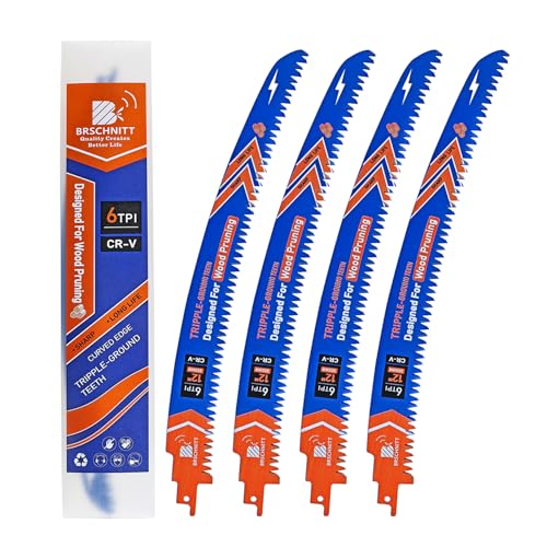 BRSCHNITT Säbelsägeblätter mit japanischen Zähnen 300mm - 4tlg Bogenkante Säbelsägeblätter für Holz 300mm, 6 TPI zum Beschneiden von Bäumen, Holzschneiden BRSCHNITT Säbelsägeblätter mit japanischen Zähnen 300mm - 4tlg Bogenkante Säbelsägeblätter für Holz 300mm, 6 TPI zum Beschneiden von Bäumen, Holzschneiden von BRSCHNITT