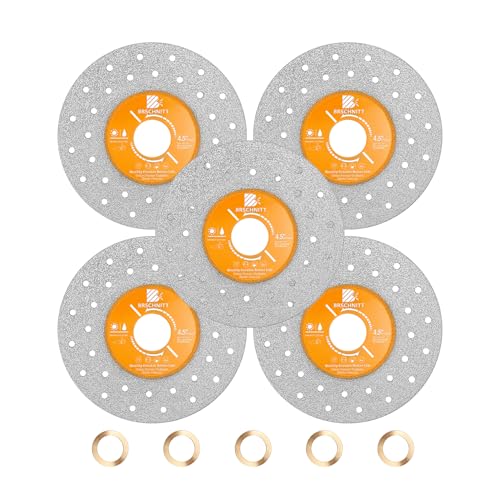 BRSCHNITT Steinplatten-Schleifscheibe – 11,4 cm Glasschneiderscheibe (5 Stück), Granit-Trennscheibe, Diamantschleifscheibe für Steinplatten, Stein, Fliesen, Marmor, Granit, Glas Diamanttrennscheiben von BRSCHNITT