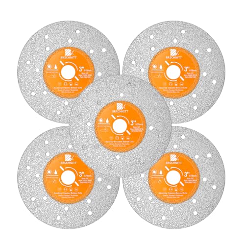 BRSCHNITT Steinplatten-Schleifscheibe – 7,6 cm Glasschneiderscheibe (5 Stück), Granit-Trennscheibe, Diamantschleifscheibe für Steinplatten, Stein, Fliesen, Marmor, Granit, Glas Diamanttrennscheiben von BRSCHNITT