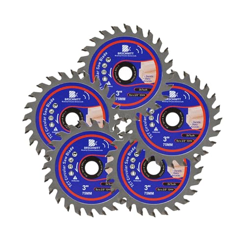 BRSCHNITT TCT Kreissägeblätt 24T 3inch/75mm x 10mm - 5 Stück Trennscheibe Holz zum Schneiden von Holz Kunststoff BRSCHNITT TCT Kreissägeblätt 24T 3inch/75mm x 10mm - 5 Stück Trennscheibe Holz zum Schneiden von Holz Kunststoff von BRSCHNITT