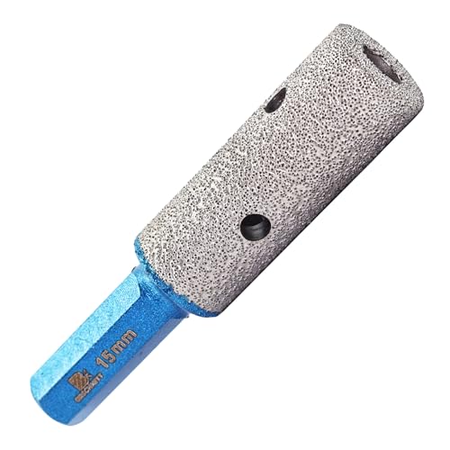 Diamant Fingerfräser 15mm - BRSCHNITT Diamantfräser Vergrößerung Vorhandener Löcher in Porzellan Keramik Fliesen Marmor Granit Sechseckiger Griff von BRSCHNITT