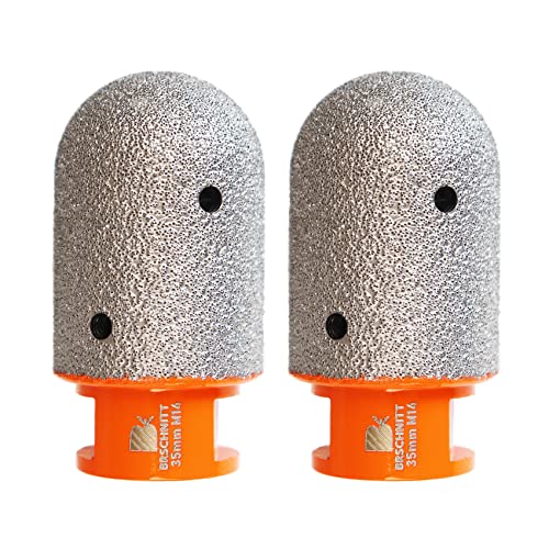 Diamant Fingerfräser 35mm - 2 Stück BRSCHNITT Diamantfräser Vergrößerung Vorhandener Löcher in Porzellan Keramik Fliesen Marmor Granit M14 Gewinde für Winkelschleifer von BRSCHNITT