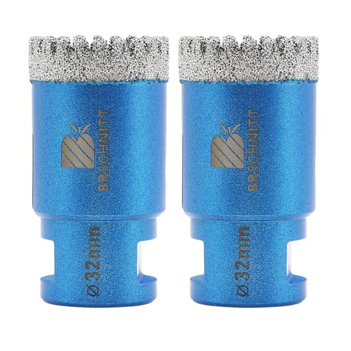 Diamant Fliesenbohrer 32mm - BRSCHNITT M14 Diamantbohrer Lochsäge für Fliesen Porzellan Keramik Marmor Granit Bohrungen(2 stücke) von BRSCHNITT