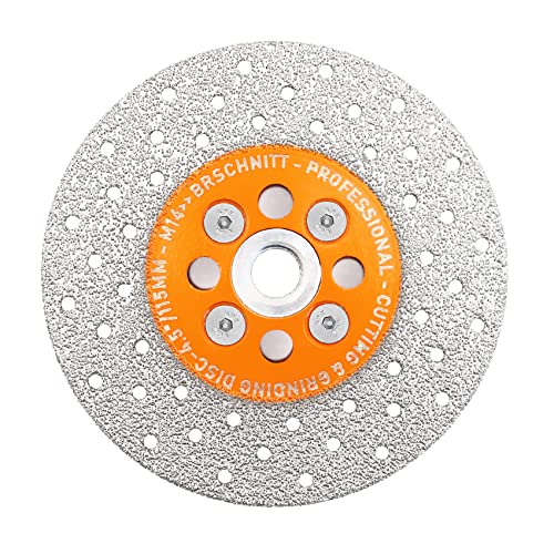 Diamant Trennscheibe 115mm - BRSCHNITT Doppelseitig zum Schneiden und Schleifen Granit Marmor Fliese Natursteine. von BRSCHNITT