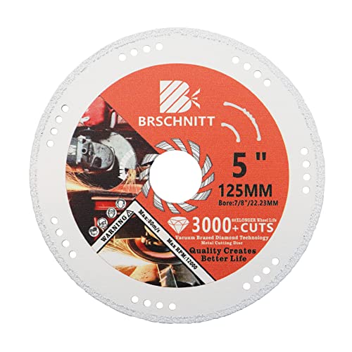 Diamant Metalltrennscheibe125 mm -vakuumgelötete Trennscheibe Diamanttrennscheibe zum Schneiden von Hartmetall, Legierungen, Eisen, Edelstahl von BRSCHNITT