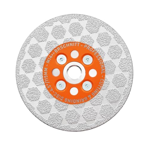 Diamant Trennscheibe 115mm - BRSCHNITT Doppelseitig zum Schneiden und Schleifen Granit Marmor Fliese Natursteine Sechseckmuster von BRSCHNITT