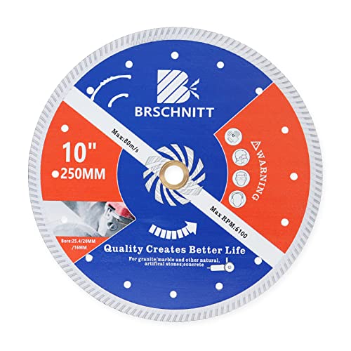 Diamant Trennscheibe - BRSCHNITT 250mm Turbo Diamanttrennscheibe für Beton,Granit Marmorstein Hartbeton Stahlbeton Diamant Trennscheibe - BRSCHNITT 250mm Turbo Diamanttrennscheibe für Beton,Granit Marmorstein Hartbeton Stahlbeton von BRSCHNITT