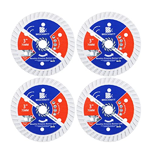 Diamant Trennscheibe - BRSCHNITT 4 Stücke 75mm Turbo Diamanttrennscheibe für Beton,Granit Marmorstein Hartbeton Stahlbeton Diamant Trennscheibe - BRSCHNITT 4 Stücke 75mm Turbo Diamanttrennscheibe für Beton,Granit Marmorstein Hartbeton Stahlbeton von BRSCHNITT