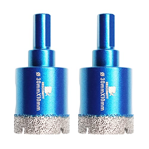 BRSCHNITT Trocken-Diamant-Kernbohrer-Set, BRSCHNITT 2 Stück/Packung 30 mm Diamant-Lochsägen-Kernbohrer mit dreieckigem Schaft für Porzellanfliesen, Keramik, Stein, Granit, Marmor BRSCHNITT Trocken-Diamant-Kernbohrer-Set, BRSCHNITT 2 Stück/Packung 30 mm Diamant-Lochsägen-Kernbohrer mit dreieckigem Schaft für Porzellanfliesen, Keramik, Stein, Granit, Marmor von BRSCHNITT
