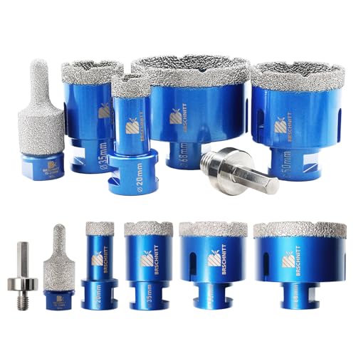 Diamantbohrer Fliesenbohrer Set -20/35/50/68mm Diamantbohrer &10-25mm Diamant Fingerfräser ein Adapter für Porzellan Fliese Granit Marmor Trockenbohren Blau Diamantbohrer Fliesenbohrer Set -20/35/50/68mm Diamantbohrer &10-25mm Diamant Fingerfräser ein Adapter für Porzellan Fliese Granit Marmor Trockenbohren Blau von BRSCHNITT