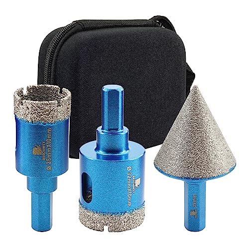 Diamantbohrer Fliesenbohrer Set - 25/32mmDiamantbohrer & 50mmFasenbohrer ein Adapter für Feinsteinzeug Fliesen Keramik Marmor Granit Diamantbohrer Fliesenbohrer Set - 25/32mmDiamantbohrer & 50mmFasenbohrer ein Adapter für Feinsteinzeug Fliesen Keramik Marmor Granit von BRSCHNITT