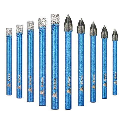 Diamantbohrer Fliesenbohrer Set - BRSCHNITT 10 Stück Diamant Bohrkrone - Lochsäge für Keramik,Granit,Porzellan,Fliesen,Feinsteinzeug,Mauerwerk, Marmor,Mauerwerk Diamantbohrer Fliesenbohrer Set - BRSCHNITT 10 Stück Diamant Bohrkrone - Lochsäge für Keramik,Granit,Porzellan,Fliesen,Feinsteinzeug,Mauerwerk, Marmor,Mauerwerk von BRSCHNITT