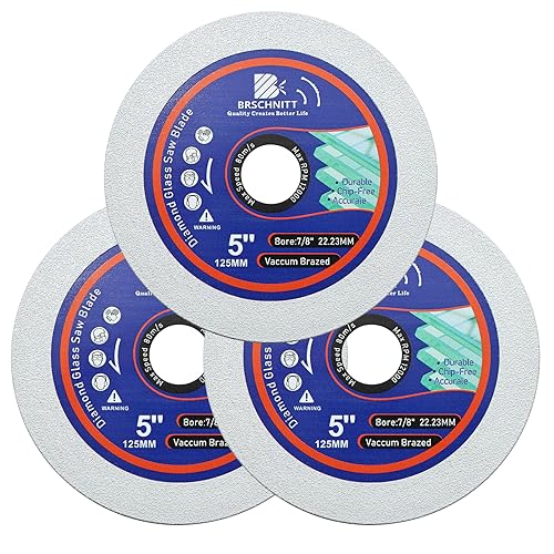 Glas Schneiden Trennscheibe, BRSCHNITT 3 Stück Professional Diamantscheibe 125mm, Diamanttrennscheibe Glasschneider für Flaschen, Porzellan, Jade Glas Schneiden Trennscheibe, BRSCHNITT 3 Stück Professional Diamantscheibe 125mm, Diamanttrennscheibe Glasschneider für Flaschen, Porzellan, Jade von BRSCHNITT