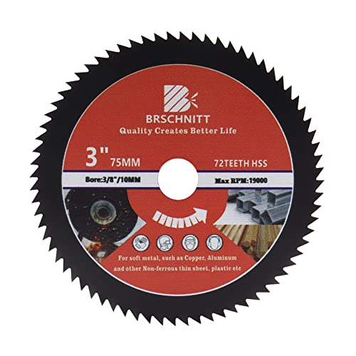 HSS Kreissägeblatt 75mm - BRSCHNITT 72T 10mm Bohrung Trennscheiben für Holz, Kupfer, Aluminium, Kunststoff und Weichmetall HSS Kreissägeblatt 75mm - BRSCHNITT 72T 10mm Bohrung Trennscheiben für Holz, Kupfer, Aluminium, Kunststoff und Weichmetall von BRSCHNITT