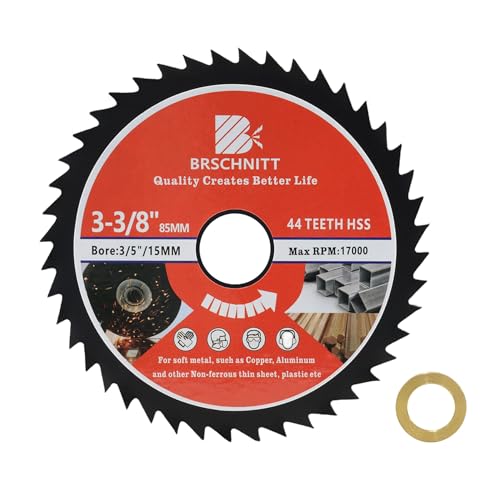 HSS Kreissägeblatt 85mm - BRSCHNITT 44T 15mm Bohrung Trennscheiben für Holz, Kupfer, Aluminium, Kunststoff und Weichmetall HSS Kreissägeblatt 85mm - BRSCHNITT 44T 15mm Bohrung Trennscheiben für Holz, Kupfer, Aluminium, Kunststoff und Weichmetall von BRSCHNITT