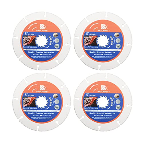 Multi Sägeblatt Trennscheibe 125mm- 4 Stück BRSCHNITT Winkelschleifer für Laminat Holz Kunststoff Nagelfest. von BRSCHNITT