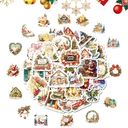 50 Stück Weihnachtsaufkleber, Aufkleber weihnachten, Weihnachtsaufkleber Aufkleber Weihnachtsaufkleber Selbstklebend, Weihnachts Vinyl Aufkleber wasserdicht für Weihnachtsverpackungen, Wasserflaschen 50 Stück Weihnachtsaufkleber, Aufkleber weihnachten, Weihnachtsaufkleber Aufkleber Weihnachtsaufkleber Selbstklebend, Weihnachts Vinyl Aufkleber wasserdicht für Weihnachtsverpackungen, Wasserflaschen von BRTNUP