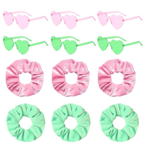 BRTNUP 12 Herz Sonnenbrille+Samt Haargummi,Buntes Brillen Party Accessoires Set,Haargummis Mädchen für Karneval, Strandparty, Kinder Geburtstagsfeier BRTNUP 12 Herz Sonnenbrille+Samt Haargummi,Buntes Brillen Party Accessoires Set,Haargummis Mädchen für Karneval, Strandparty, Kinder Geburtstagsfeier von BRTNUP