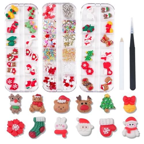 BRTNUP Weihnachten Nagel Charms, 3 Box Nail Art Rhinestone 3D Nagel Charms Weihnachten Nagel Glitter Pailletten Charms Edelsteine Nagel Dekorationen für Frauen Mädchen Nagel DIY Zubehör BRTNUP Weihnachten Nagel Charms, 3 Box Nail Art Rhinestone 3D Nagel Charms Weihnachten Nagel Glitter Pailletten Charms Edelsteine Nagel Dekorationen für Frauen Mädchen Nagel DIY Zubehör von BRTNUP
