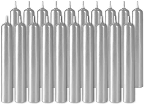 BRUBAKER 100er Pack Geburtstagskerzen Silber 9,5 cm - kleine Spitzkerzen für Geburtstag, Magie, Rituale oder Partydekoration - Dekokerzen mit 1,25 cm Durchmesser - Stabkerzen Leuchterkerzen BRUBAKER 100er Pack Geburtstagskerzen Silber 9,5 cm - kleine Spitzkerzen für Geburtstag, Magie, Rituale oder Partydekoration - Dekokerzen mit 1,25 cm Durchmesser - Stabkerzen Leuchterkerzen von BRUBAKER