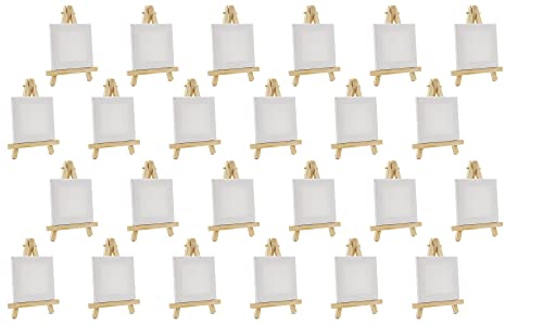 BRUBAKER 24er Set Mini Staffeleien mit Leinwand - Holz Tischkartenhalter - 12,5 cm Fotohalter Kartenhalter Platzkartenhalter - Kleine Tischdeko inkl. Mini-Leinwand Keilrahmen für Hochzeit Party BRUBAKER 24er Set Mini Staffeleien mit Leinwand - Holz Tischkartenhalter - 12,5 cm Fotohalter Kartenhalter Platzkartenhalter - Kleine Tischdeko inkl. Mini-Leinwand Keilrahmen für Hochzeit Party von BRUBAKER