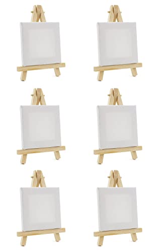 BRUBAKER 6er Set Mini Staffeleien mit Leinwand - Holz Tischkartenhalter - 12,5 cm Fotohalter Kartenhalter Platzkartenhalter - Kleine Tischdeko inkl. Mini-Leinwand Keilrahmen für Hochzeit Party BRUBAKER 6er Set Mini Staffeleien mit Leinwand - Holz Tischkartenhalter - 12,5 cm Fotohalter Kartenhalter Platzkartenhalter - Kleine Tischdeko inkl. Mini-Leinwand Keilrahmen für Hochzeit Party von BRUBAKER