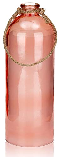 BRUBAKER Lichterflasche mit 12 LED Sternen zum Aufhängen 13,5 x 40,8 cm Rosa von BRUBAKER
