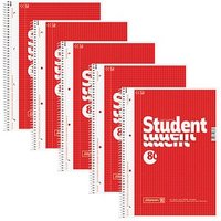 BRUNNEN Collegeblöcke Student kariert DIN A4 Innenrand, 5 Blöcke von BRUNNEN