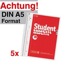 5 BRUNNEN Collegeblöcke Student Kleinformat kariert DIN A5 Innenrand 5 BRUNNEN Collegeblöcke Student Kleinformat kariert DIN A5 Innenrand von BRUNNEN