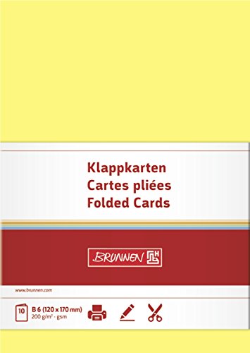 BRUNNEN 105125510 Brief-/Falt-/Visitenkarte (unbedruckt Doppelkarte, 105 x 148 mm, 200 g/qm, 1 Stück) gelb von BRUNNEN